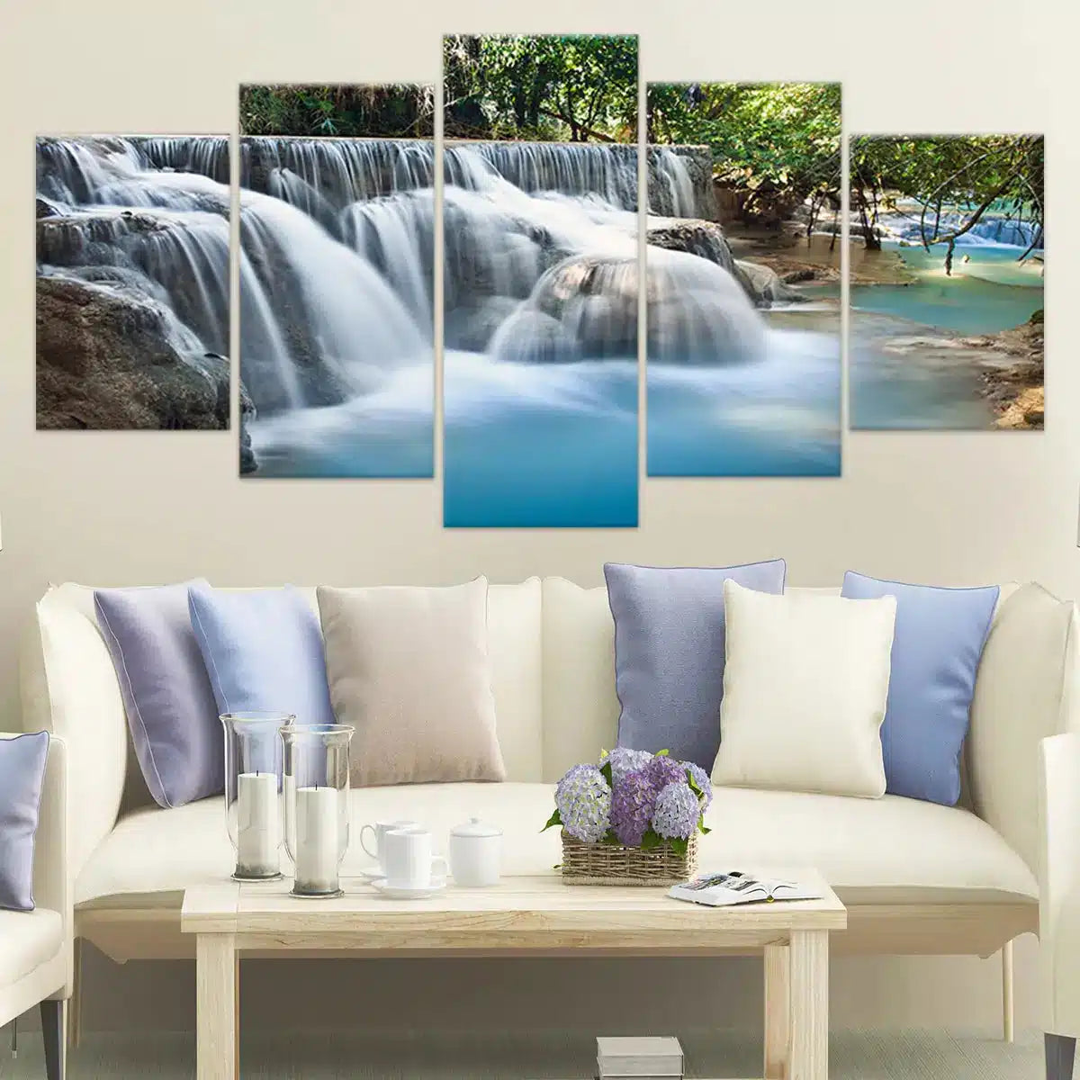 Turquoise Tropical Waterfall Wall Art Canvas-Stunning Canvas Prints