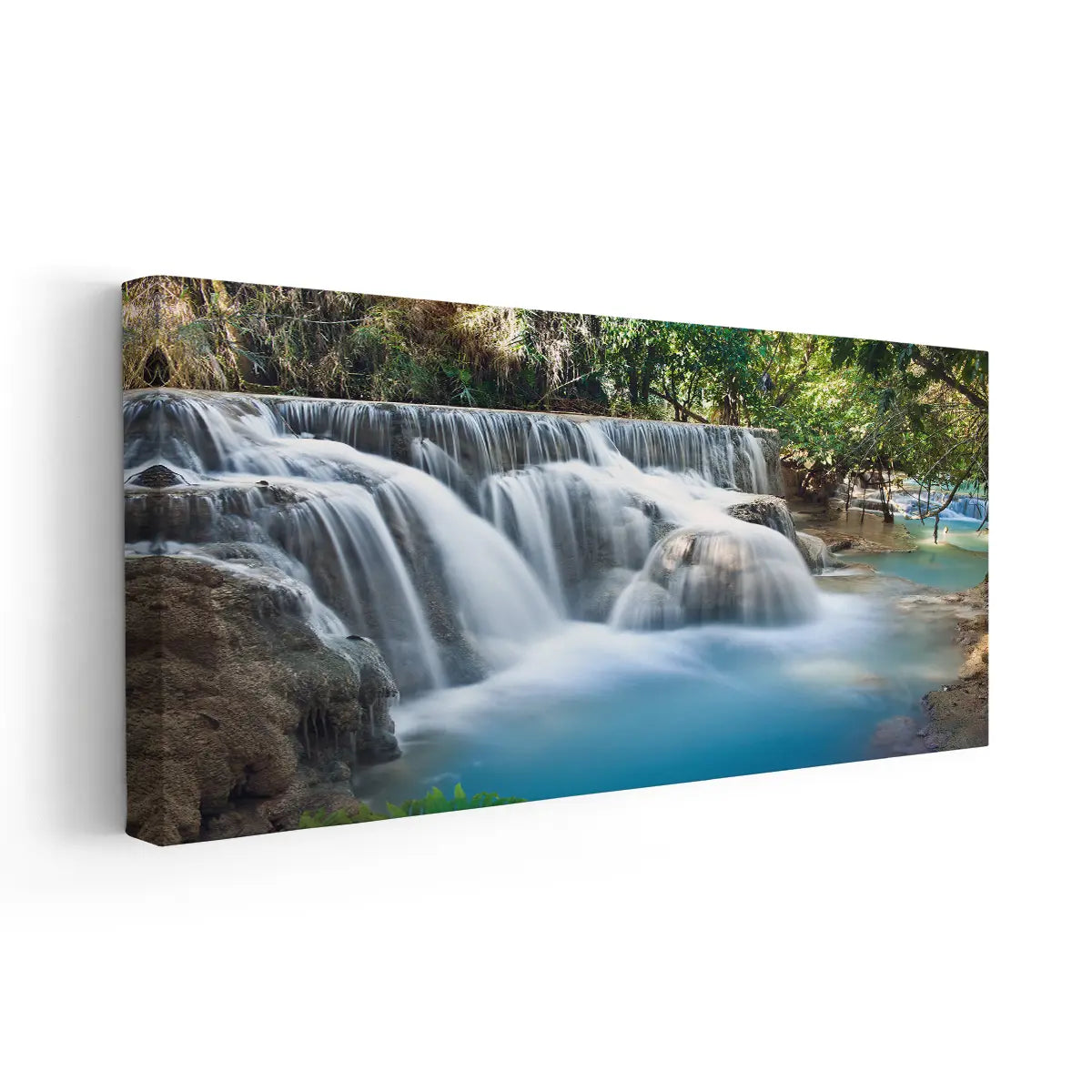 Turquoise Tropical Waterfall Wall Art Canvas-Stunning Canvas Prints
