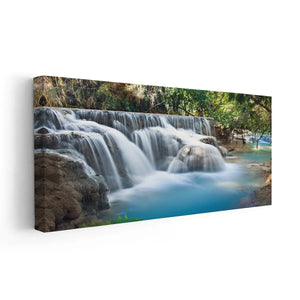 Turquoise Tropical Waterfall Wall Art Canvas-Stunning Canvas Prints