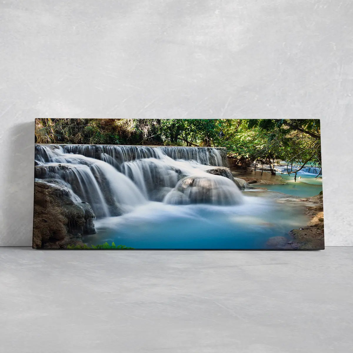 Turquoise Tropical Waterfall Wall Art Canvas-Stunning Canvas Prints