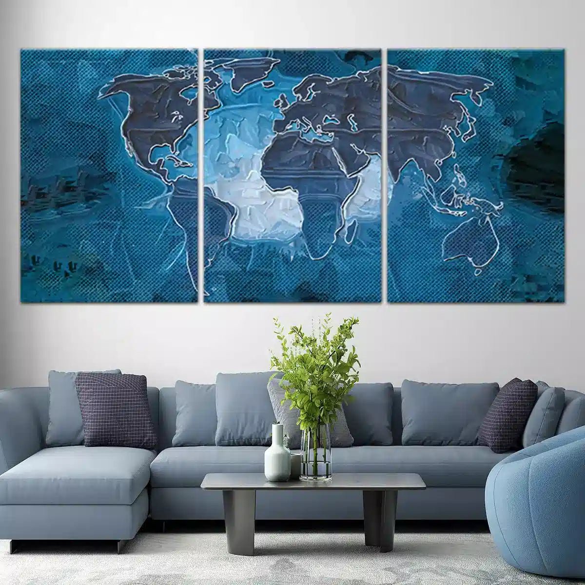 Textured World Map Multi Panel Canvas-Stunning Canvas Prints