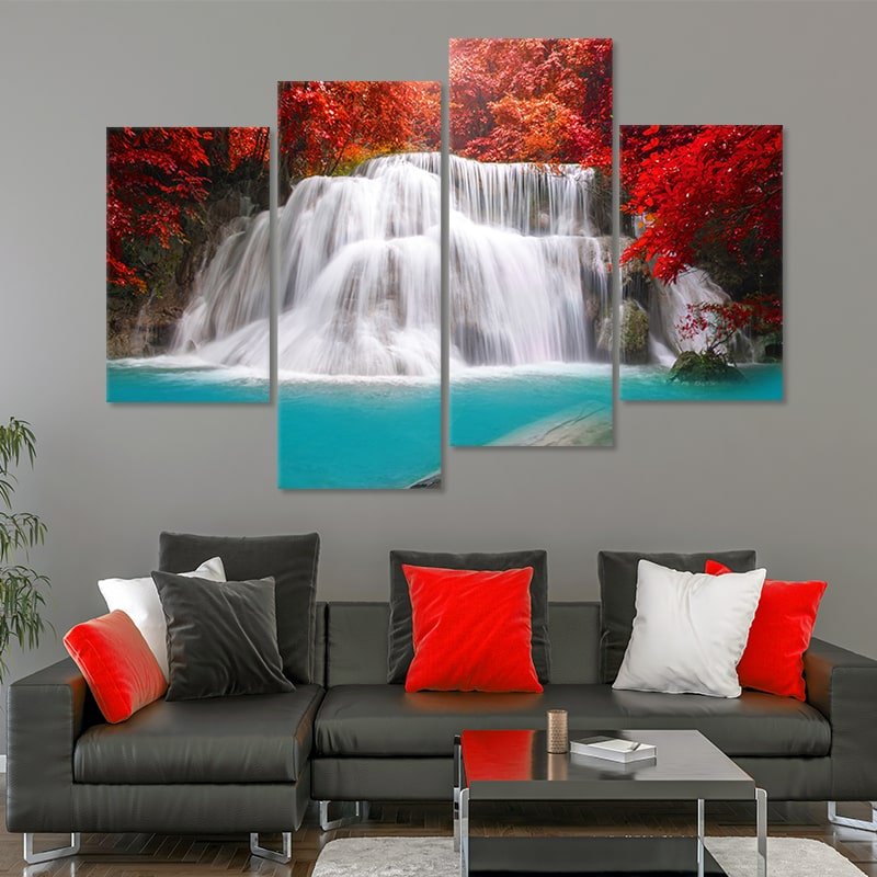 Autumn Waterfall Wall Art Canvas Print-Stunning Canvas Prints