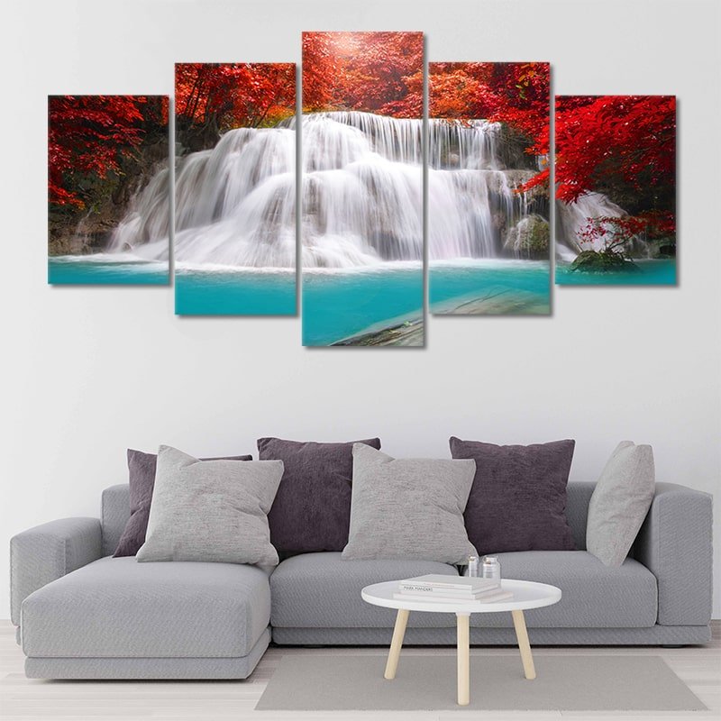 Autumn Waterfall Wall Art Canvas Print-Stunning Canvas Prints
