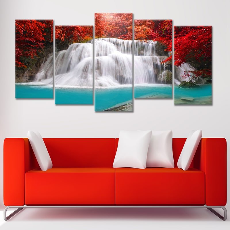 Autumn Waterfall Wall Art Canvas Print-Stunning Canvas Prints