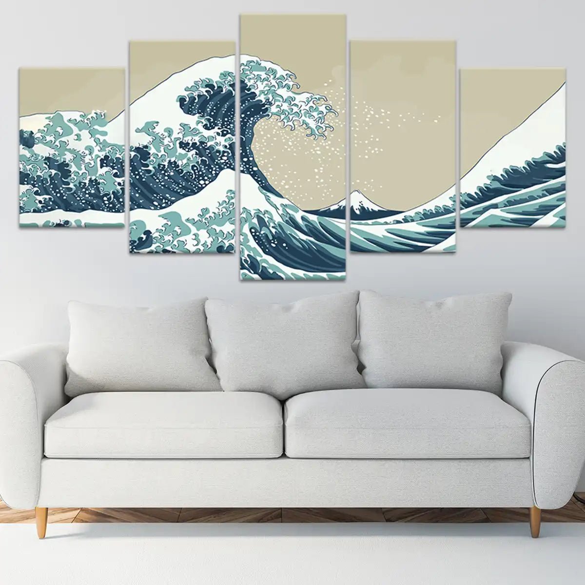 Canvas wall art coastal illustrating the beauty of ocean power in a timeless style.