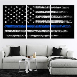 Police Flag Wall Art Canvas Print-Stunning Canvas Prints