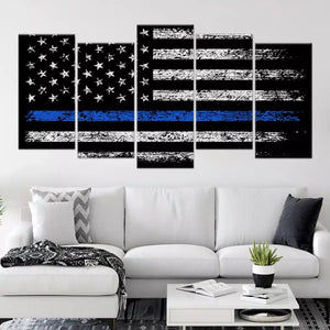 Police Flag Wall Art Canvas Print-Stunning Canvas Prints