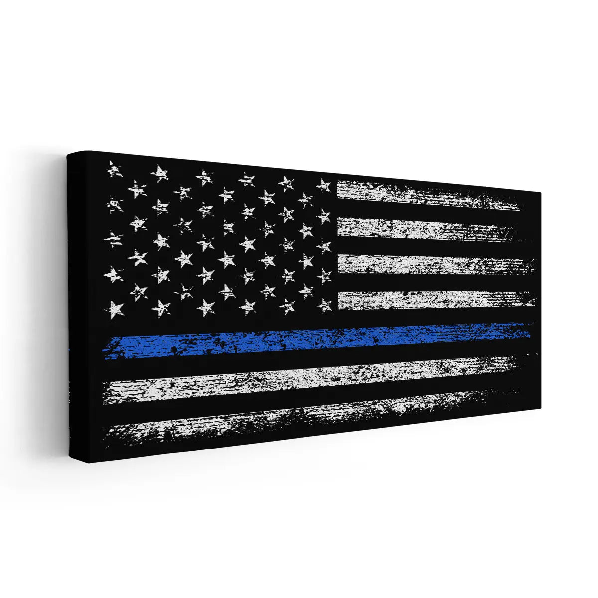 Thin Blue Line Police Officer Flag Wall Art-Stunning Canvas Prints