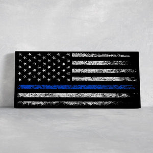 Police Flag Wall Art Canvas Print-Stunning Canvas Prints