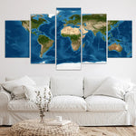 Topography World Map Wall Art-Stunning Canvas Prints