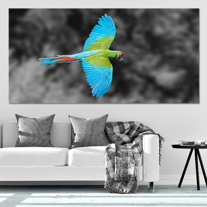 Tropical Macaw Parrot Multi Panel Canvas Wall Art 5 pieces