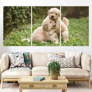 Golden Retriever Pups Wall Art Canvas Print-Stunning Canvas Prints