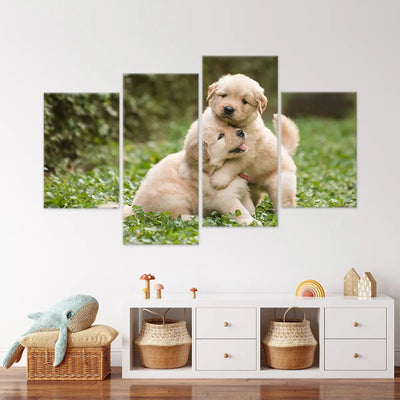 Two Cute Golden Retriever Wall Art-Stunning Canvas Prints