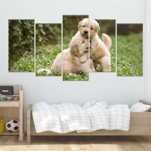 Golden Retriever Pups Wall Art Canvas Print-Stunning Canvas Prints