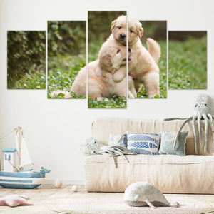 Golden Retriever Pups Wall Art Canvas Print-Stunning Canvas Prints