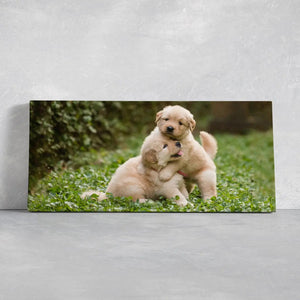 Golden Retriever Pups Wall Art Canvas Print-Stunning Canvas Prints