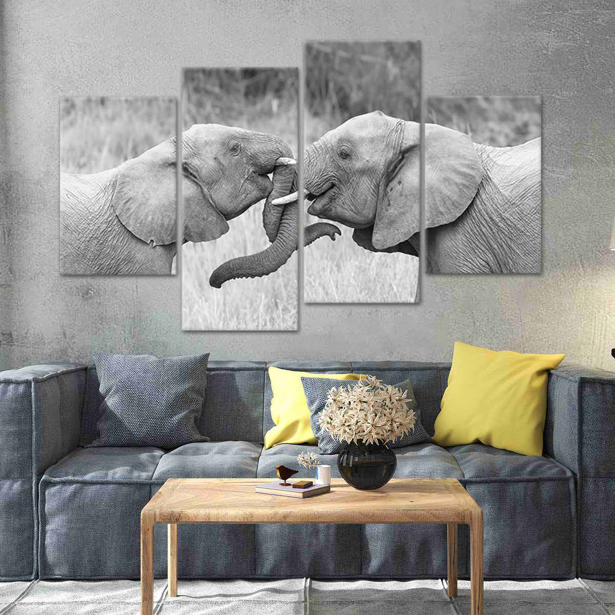 Loving Elephants Wall Art Canvas-Stunning Canvas Prints