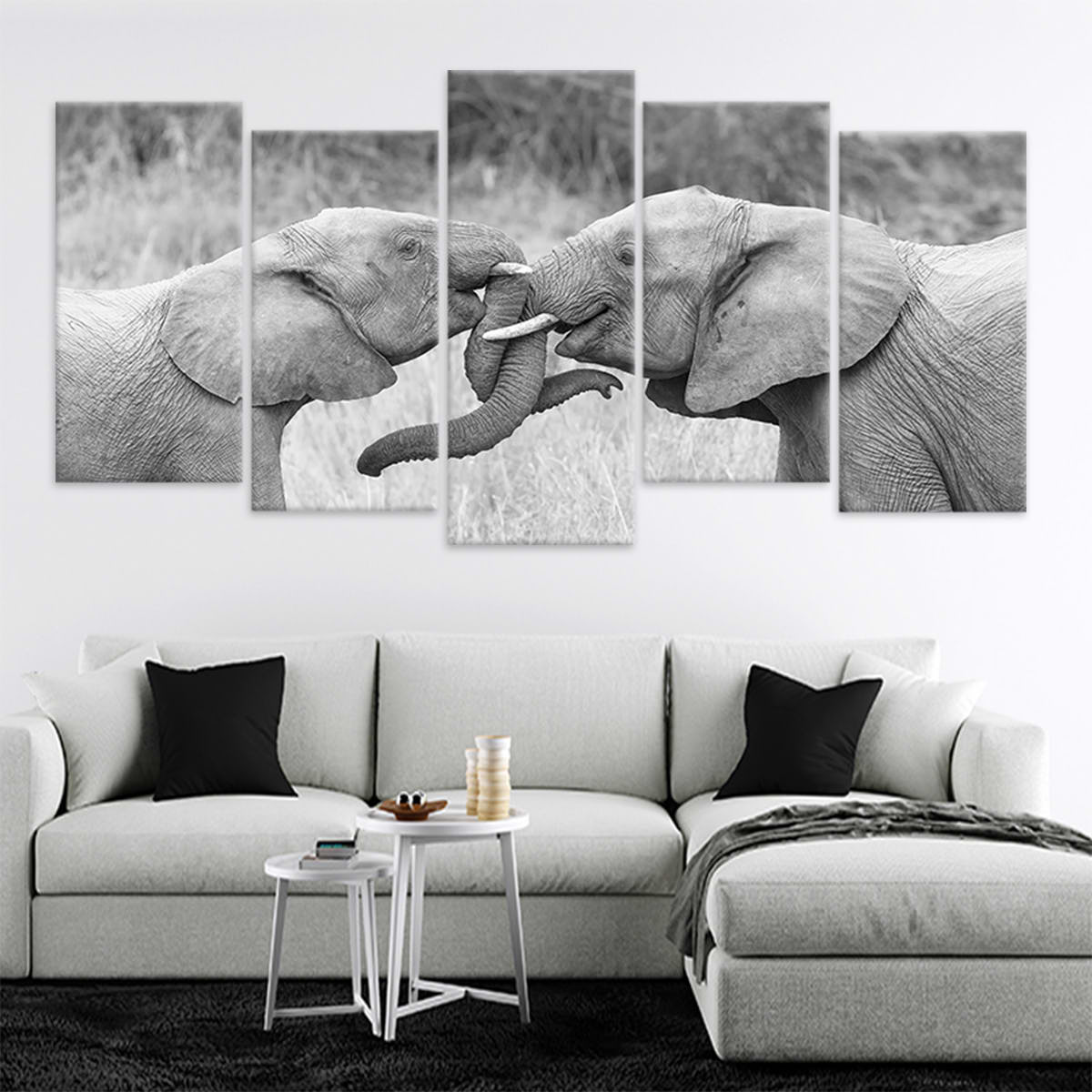 Elephants In Love Wall Art Canvas-Stunning Canvas Prints