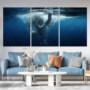 Underwater Elephant Wall Art Canvas-Stunning Canvas Prints