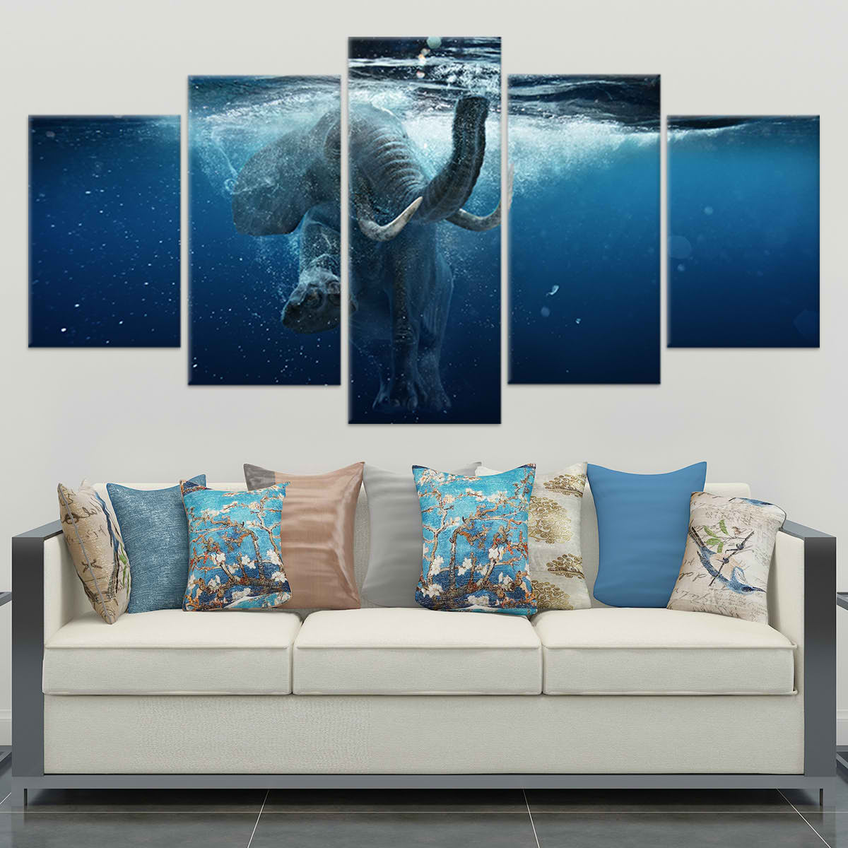 Underwater Elephant Wall Art Canvas-Stunning Canvas Prints