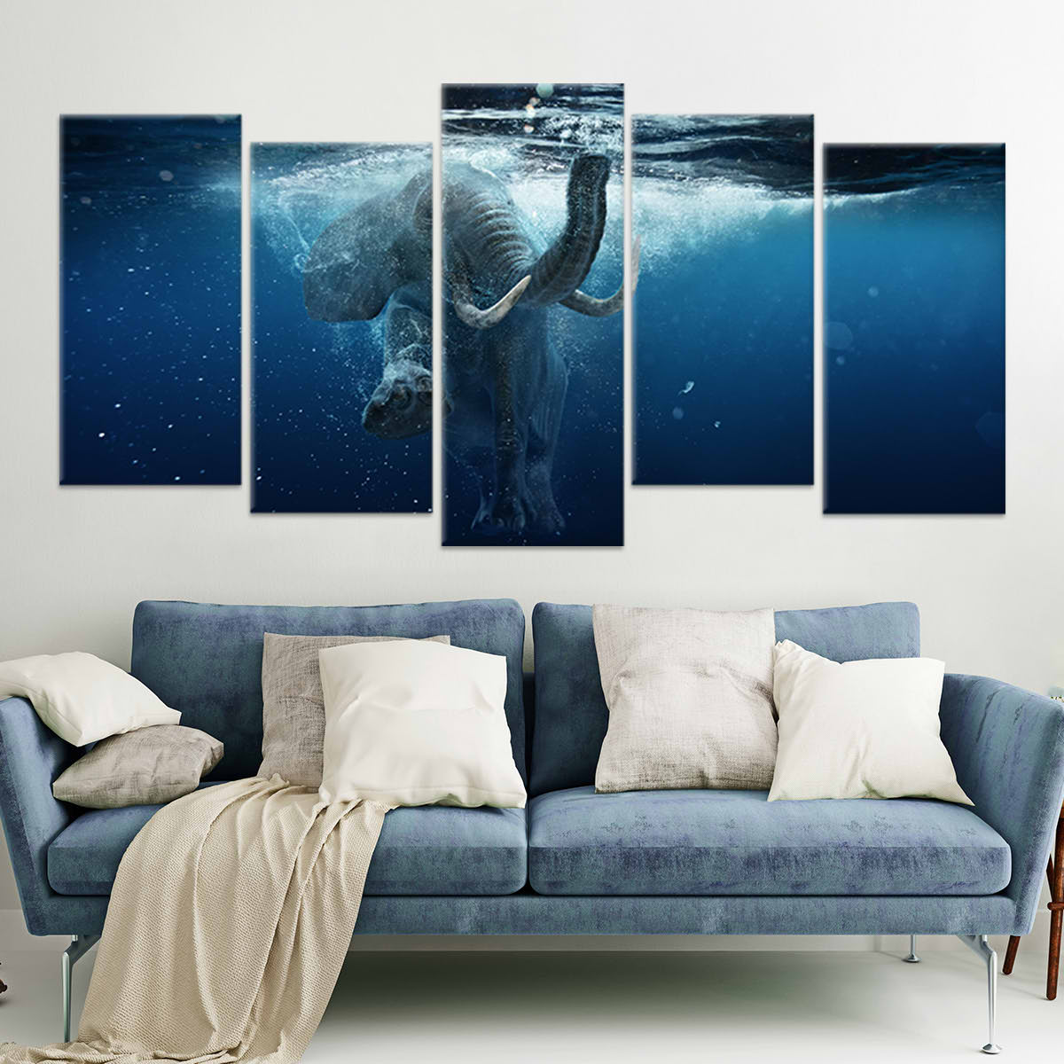 Underwater Elephant Wall Art Canvas-Stunning Canvas Prints
