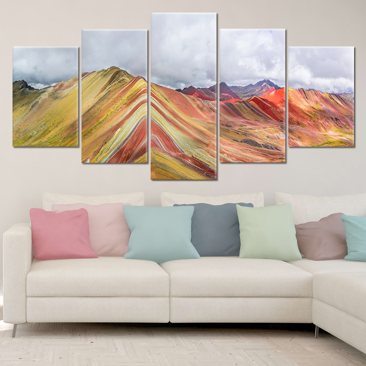 Rainbow Mountains Wall Art Canvas-Stunning Canvas Prints