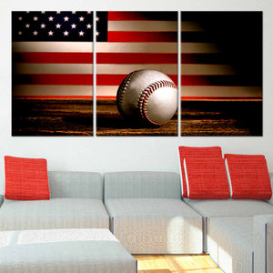 Baseball American Flag Wall Art Canvas Print-Stunning Canvas Prints