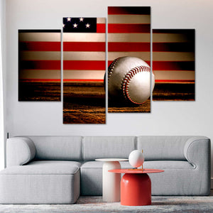 Baseball American Flag Wall Art Canvas Print-Stunning Canvas Prints
