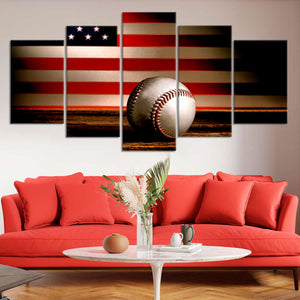 Baseball American Flag Wall Art Canvas Print-Stunning Canvas Prints