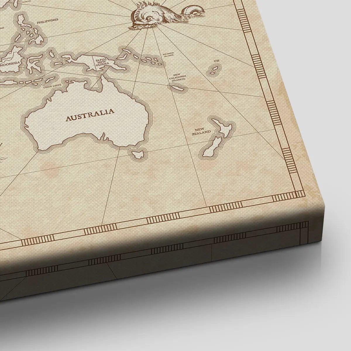 Beige Travel World Map Wall Art-Stunning Canvas Prints