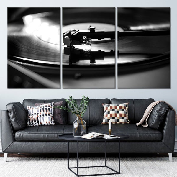 Vinyl Records Wall Decor Cds Wall Art Wooden Surface Art Print