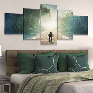 Moses Parting The Red Sea Painting,  framed scripture wall art, christian wall art for bedroom​, biblical canvas art 