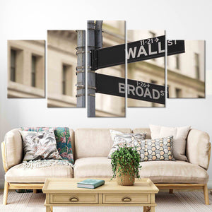 Wall Street Sign Wall Art Canvas-Stunning Canvas Prints