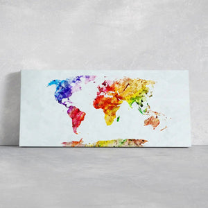 Abstract Colorful World Map Wall Art-Stunning Canvas Prints