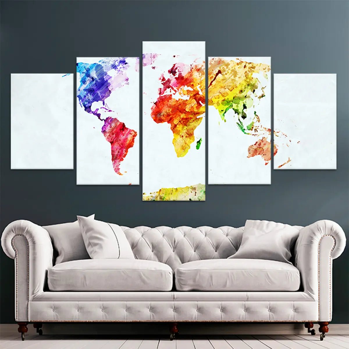 Abstract Colorful World Map Wall Art-Stunning Canvas Prints