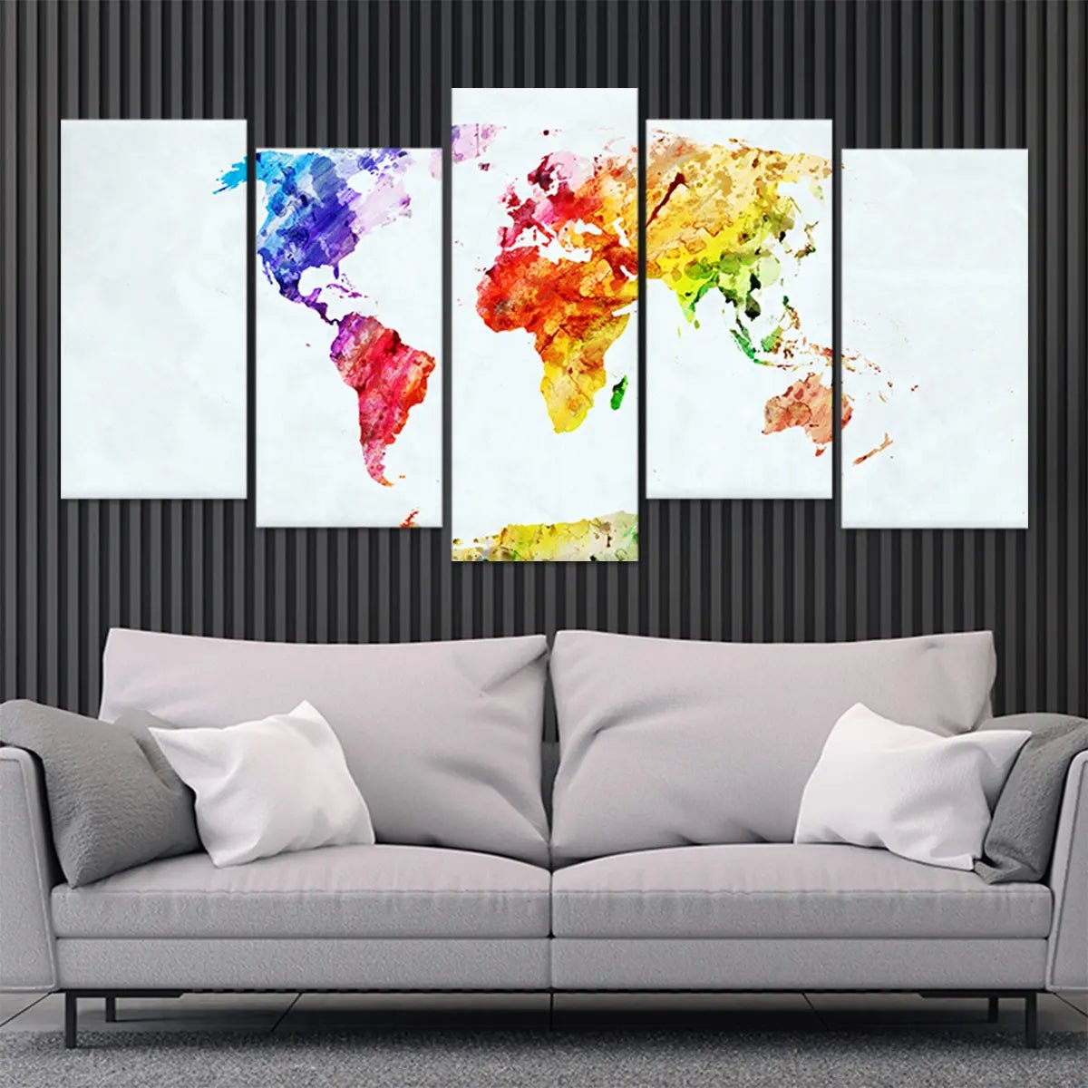 Abstract Colorful World Map Wall Art-Stunning Canvas Prints