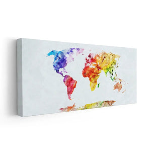 Abstract Colorful World Map Wall Art-Stunning Canvas Prints