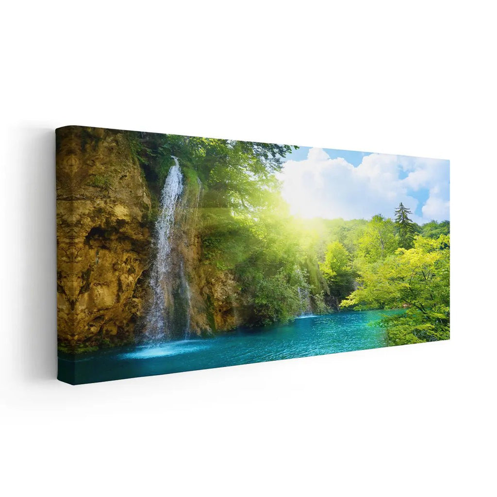 Waterfalls In Forest Wall Art Multi Panel Canvas Stunning Canvas