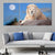 White Lion In Moon Light Canvas Wall Art