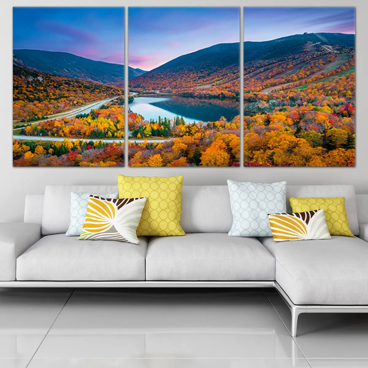 Autumn Mountain Lake Wall Art Canvas-Stunning Canvas Prints