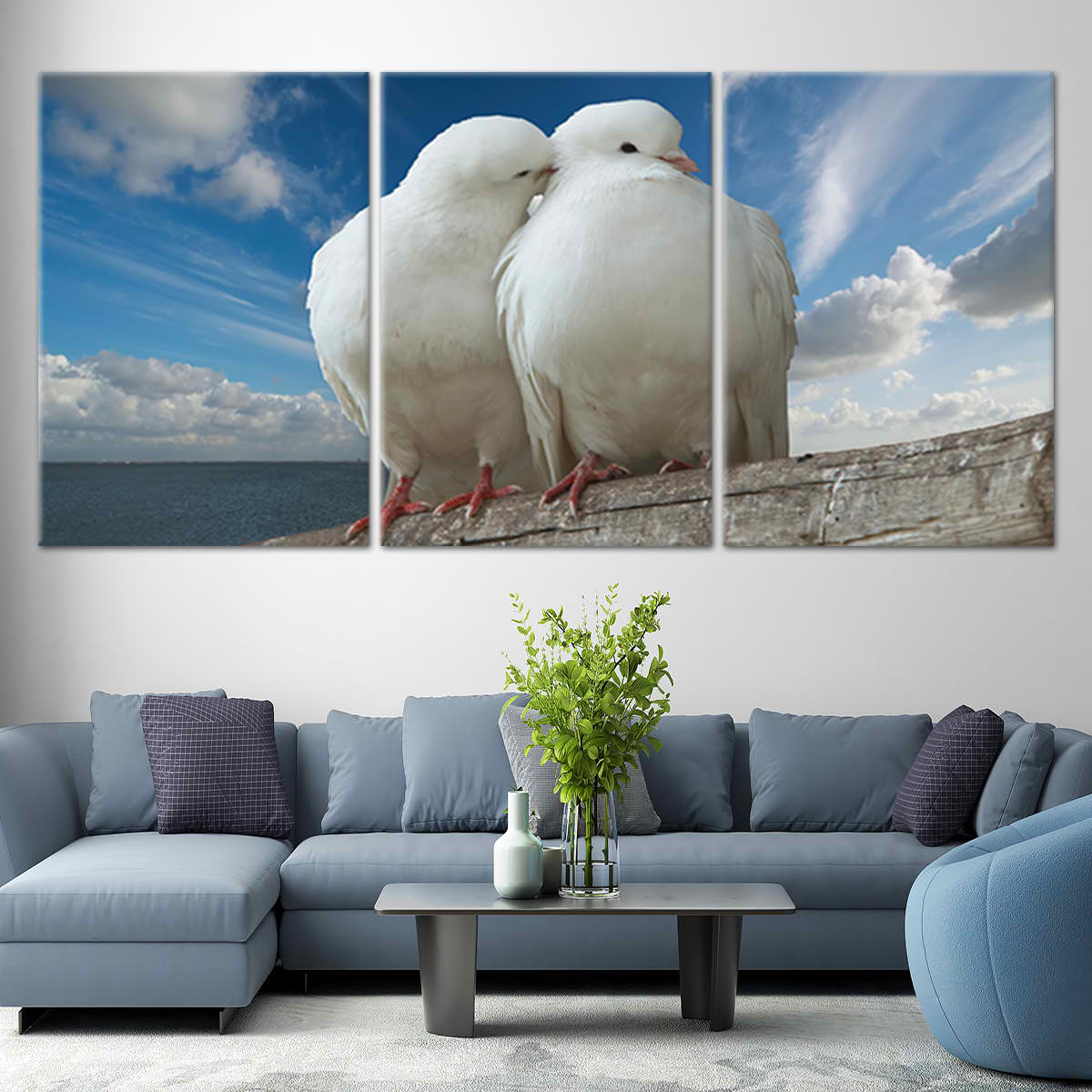 White Doves In Love Wall Art-Stunning Canvas Prints