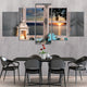 Coastal decor for home showcasing a lantern, seashells, and tranquil water views.