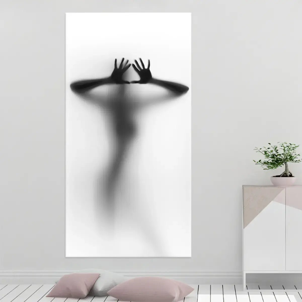Female Silhouette Wall Art,  large vertical wall art , sexy wall art, erotic art print, minimalist mens wall art