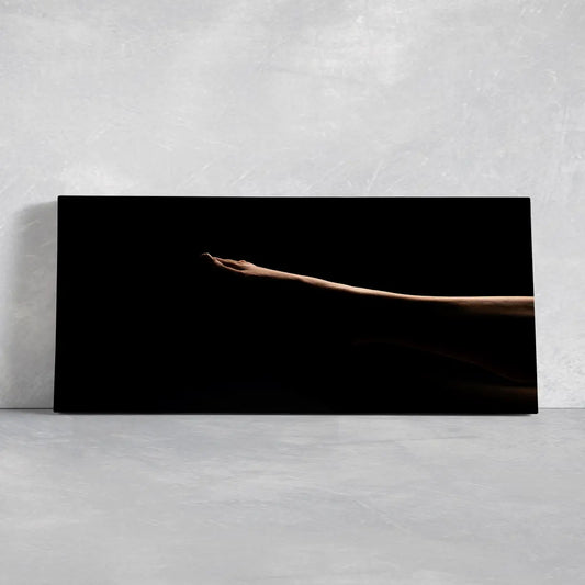 Abstract woman legs silhouette canvas wall art for living room, modern minimalist light streak creating calming upscale decor