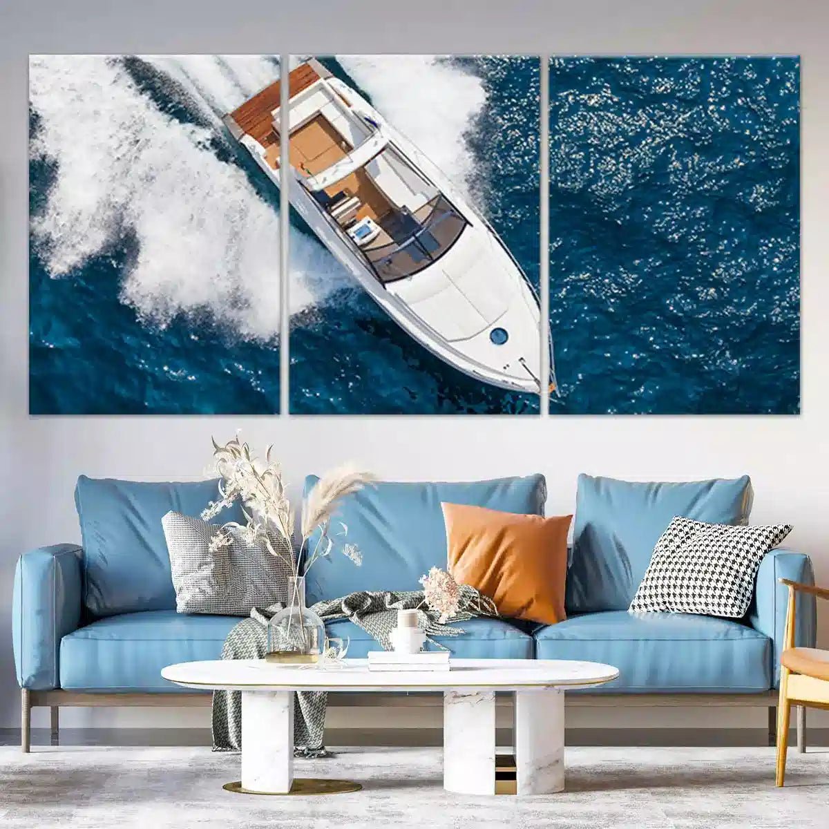 Yacht At Sea Wall Art-Stunning Canvas Prints