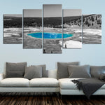 Yellowstone Hot Springs Multi Panel Canvas Wall Art 5 pieces