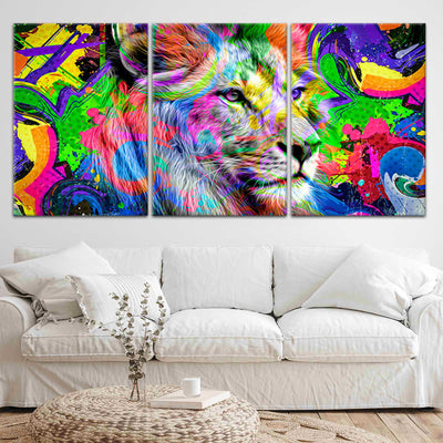 Abstract Lion Head Canvas Wall Art-Stunning Canvas Prints