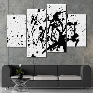 Extra Large Black and White Abstract Splatter Painting Wall Art For Living Room Wall-Stunning Canvas Prints