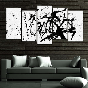 Extra Large Black and White Abstract Splatter Painting Wall Art For Living Room Wall-Stunning Canvas Prints