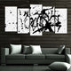 Extra Large Black and White Abstract Splatter Painting Wall Art For Living Room Wall-Stunning Canvas Prints